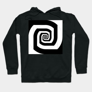 geometry black and white spiral Hoodie